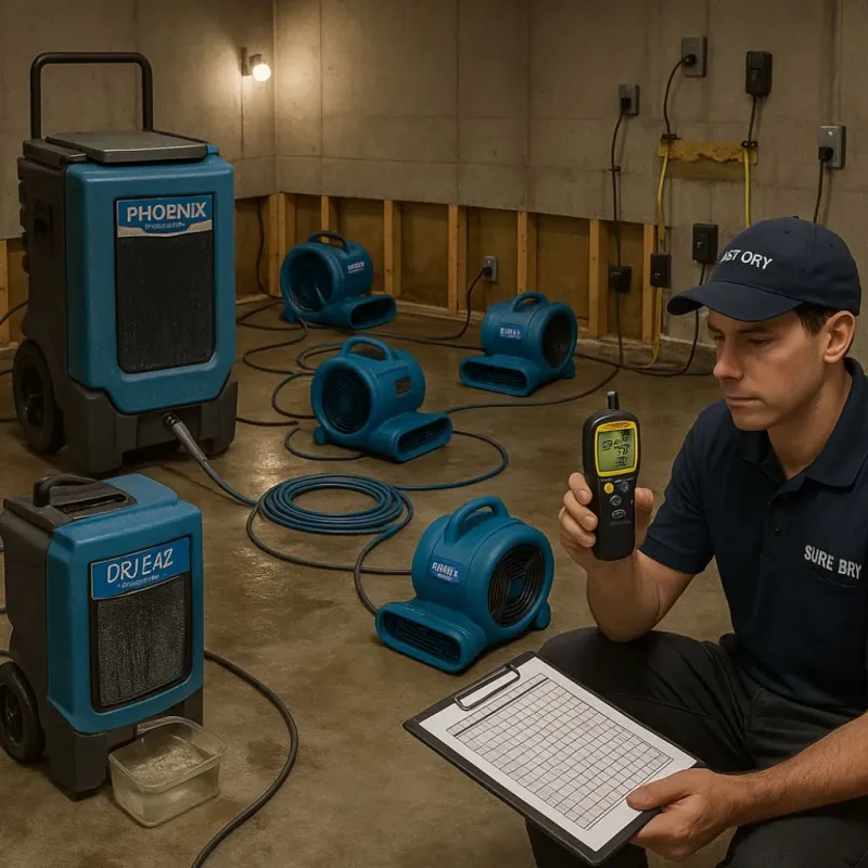 Structural Drying and Dehumidification process in New Hope, MN